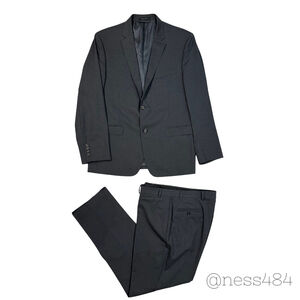 Lauren Ralph Lauren Men's Charcoal Gray Suit Two-Piece Blazer & Trousers